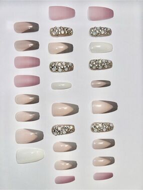 Look Beautiful 28pcs press on nails fits medium and large